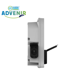 Borne WALLGREENBOX JUPITER double prise avec prise domestique Type E 16A vue latérale