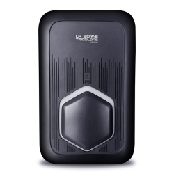 Borne de recharge La Borne Bleue vue de face avec connecteur hexagonal
