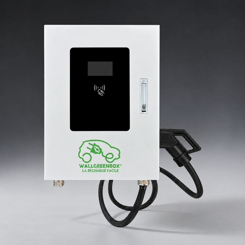 Borne de recharge rapide murale JUPITER DC 40 kW WALLGREENBOX avec connecteur CCS2